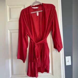 NWT VS sheer red robe